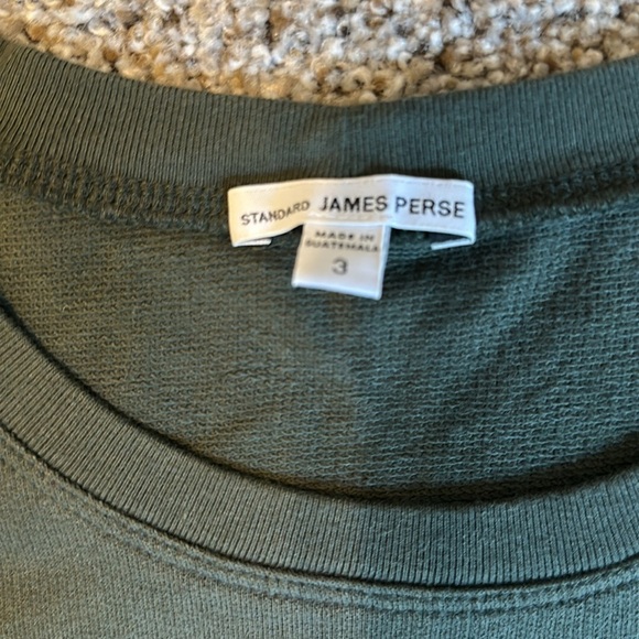 James Perse Olive Green Lightweight 100% Cotton Sweatshirt, Size 3 (large), EUC - Picture 5 of 7